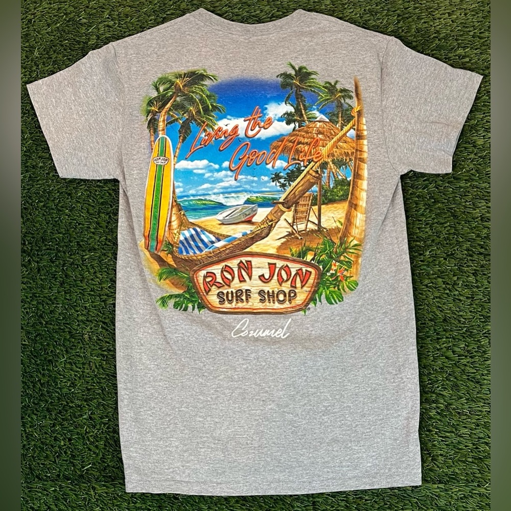 Ron Jon Surf Shop Gray T-Shirt Men’s Small “Living The Good Life” Graphic Tee